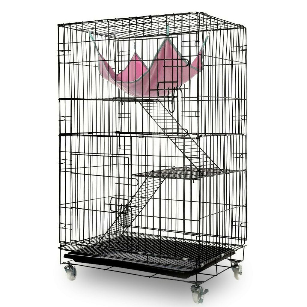 V610-PET-CAT-CAT-L-219019-00 3 Level Rabbit Bird Cage Ferret Parrot Aviary Cat Rat Aviary Budgie Hamster Pet Cages Castor L - Image 1