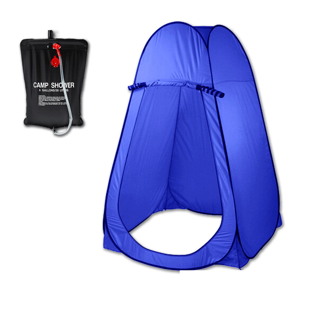 V610-POPSHOTEN-BLU-20L-218877-00 Pop Up Portable Privacy Shower room Tent &20L Outdoor Camping Water Bag Camp Set - blue - Image 1