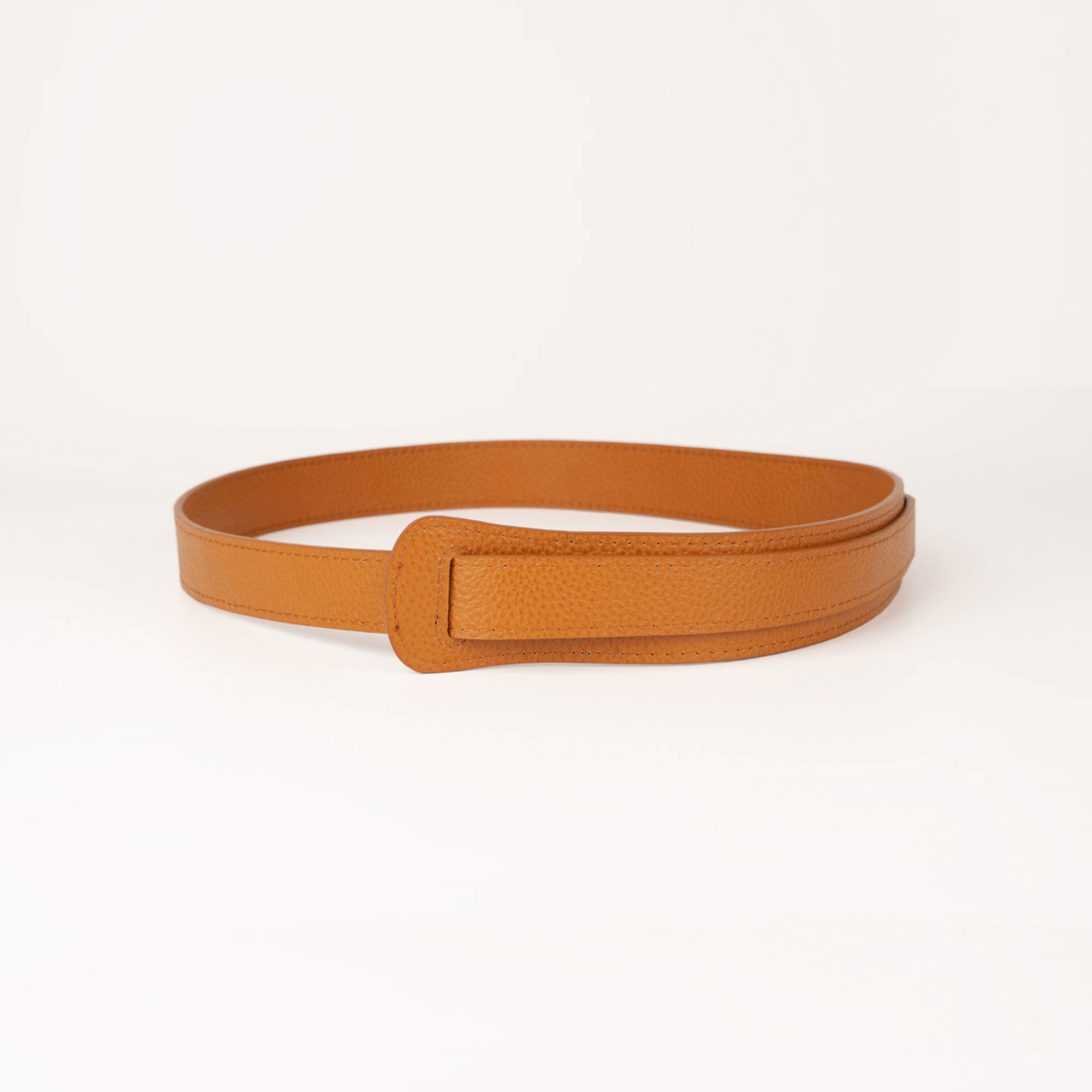 V629-PEROZ-IDA-TAN75-150484-00 Peroz Ida Women's Tan Leather Knot Belt - Image 1