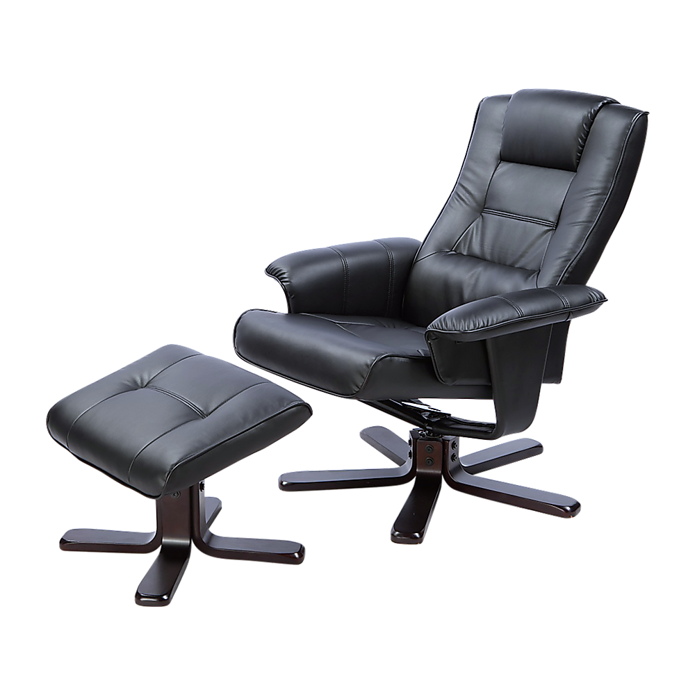 V63-771935-8892-00 PU Leather Massage Chair Recliner Ottoman Lounge Remote - Image 1