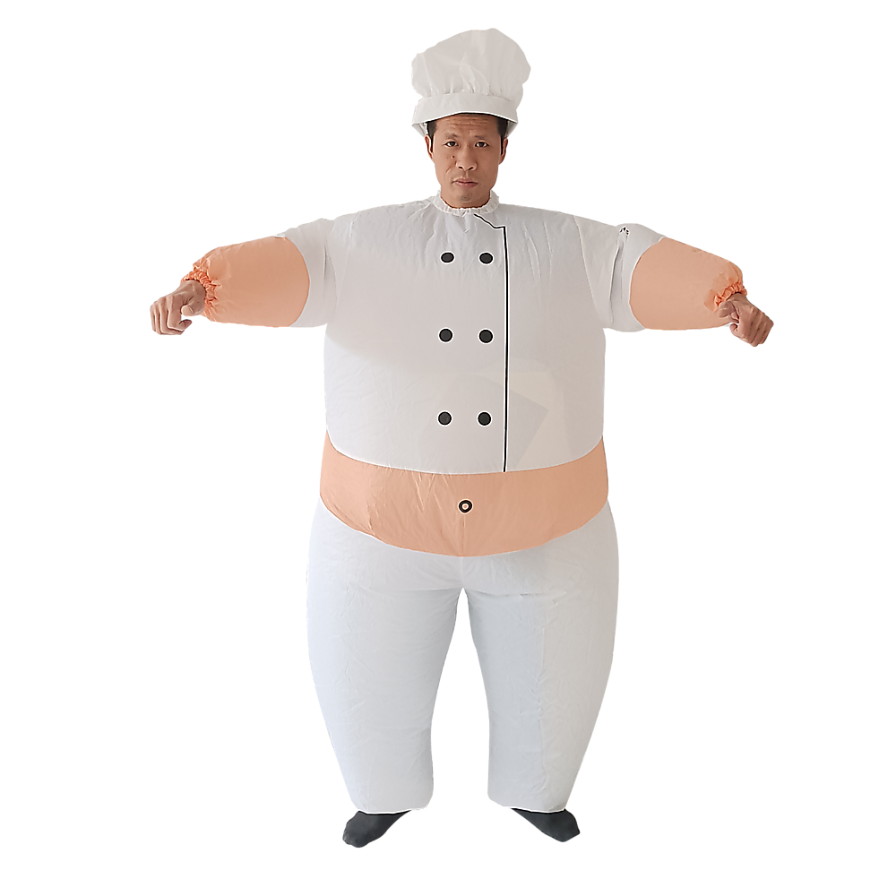 V63-784295-9056-00 CHEF Fancy Dress Inflatable Suit -Fan Operated Costume - Image 1