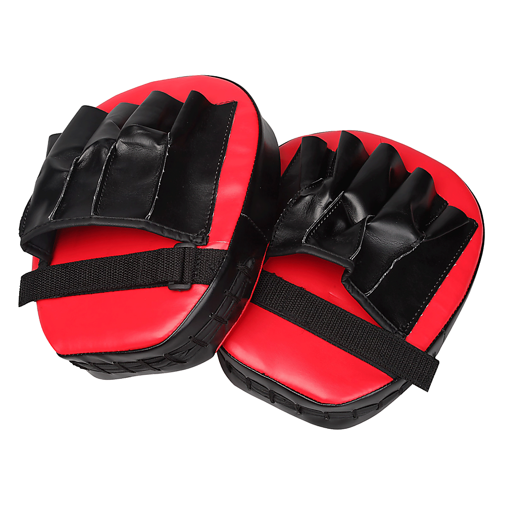 V63-799327-9180-00 2 x Thai Boxing Punch Focus Gloves Kit Training Red & Black - Image 1