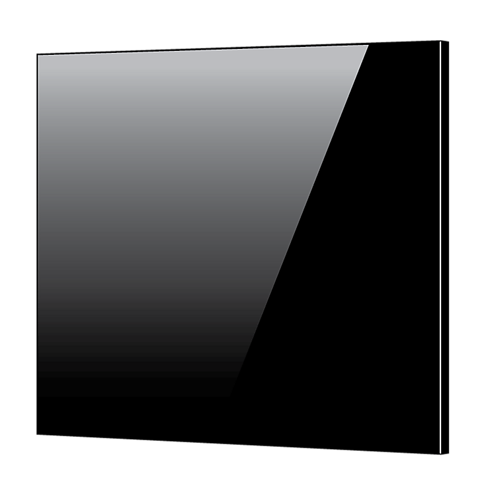 V63-800197-9231-00 Toughened 60cm x 70cm Black Glass Kitchen Splashback - Image 1