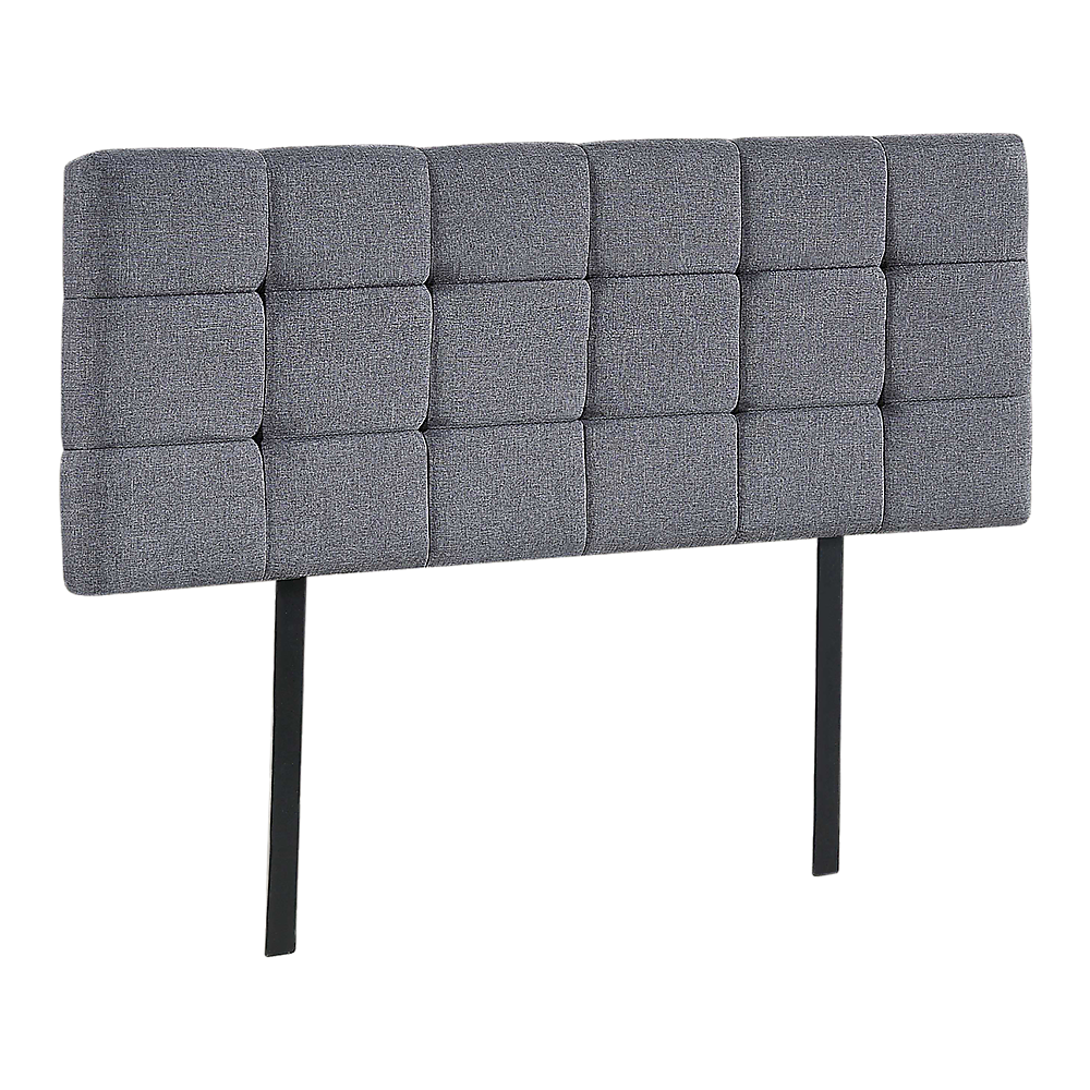 V63-821423-10634-00 Linen Fabric Double Bed Deluxe Headboard Bedhead - Grey - Image 1