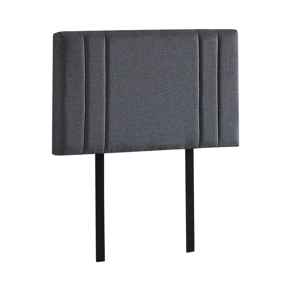 V63-821573-26694-00 Linen Fabric Single Bed Deluxe Headboard Bedhead - Grey - Image 1