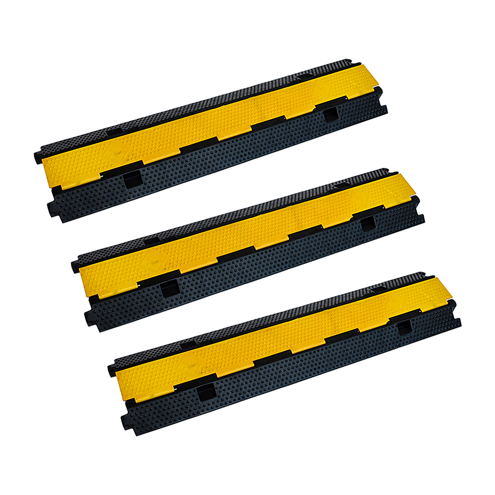 V63-822701-14789-00 3pcs 2-Cable Rubber Electrical Wire Cover Heavy Duty Protector Dual Channel - Image 1