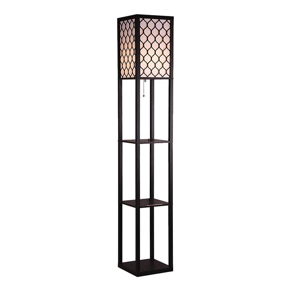 V63-822811-202504111811-00 Shelf Floor Lamp - Shade Diffused Light Source with Open-Box Shelves - Image 1