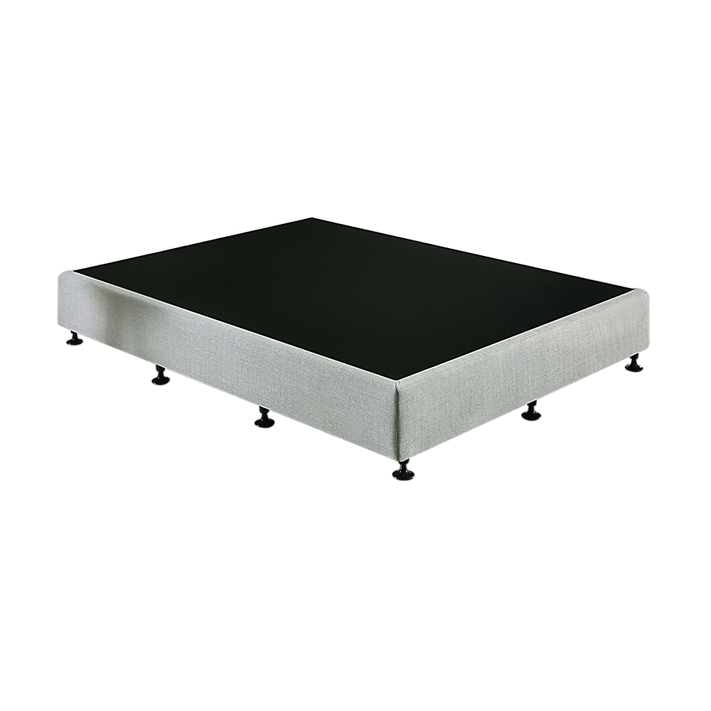 V63-822871-202505231126-00 Palermo Queen Ensemble Bed Base Platinum Light Grey Linen Fabric - Image 1