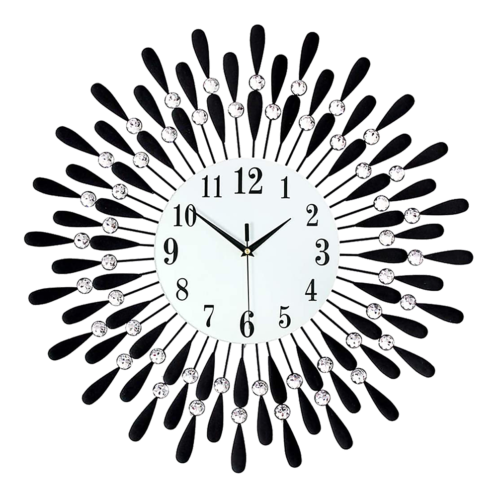 V63-824911-6399727d31724.1000x1000-00 Large Modern 3D Crystal Wall Clock Luxury Art Metal Round Home Decor - Image 1