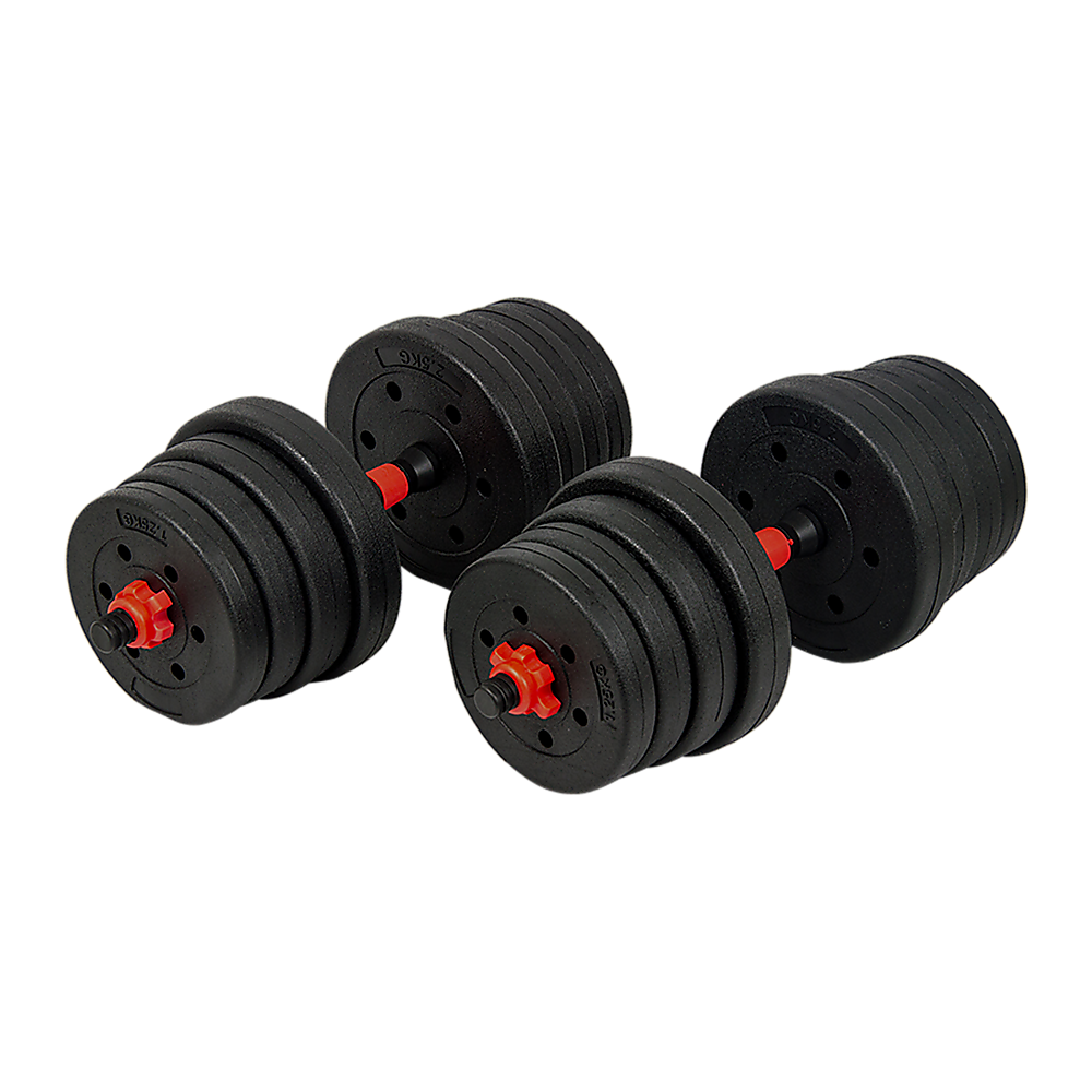 V63-834271-26768-00 30kg Adjustable Rubber Dumbbell Set Barbell Home GYM Exercise Weights - Image 1