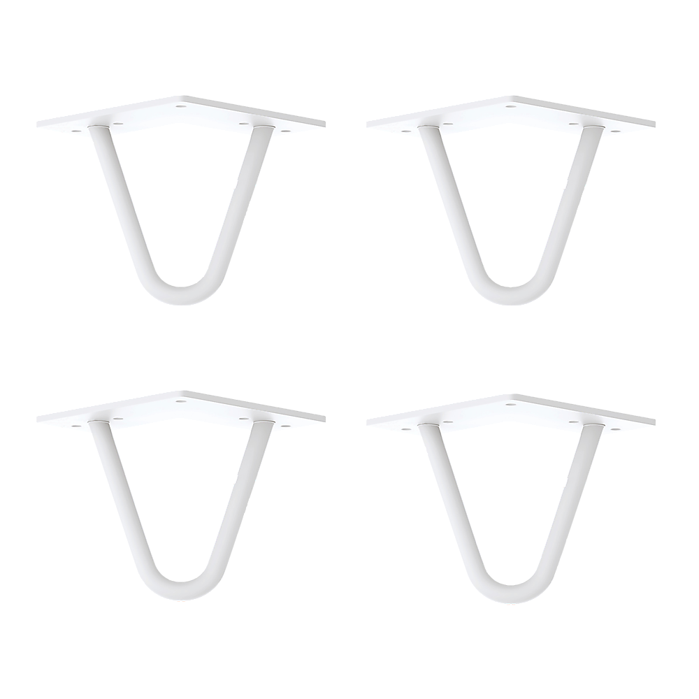 V63-835011-62907e5313738.1000x1000-00 Set of 4 Industrial Retro Hairpin Table Legs 12mm Steel Bench Desk - 11cm White - Image 1