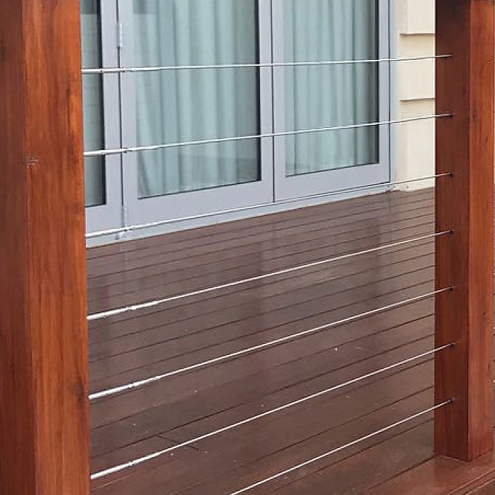 V63-835531-26664-00 Stainless Steel DIY Rope Balustrade Kit 3.2mm Swage 2 x Lag Screw Term - 10 pack - Image 1