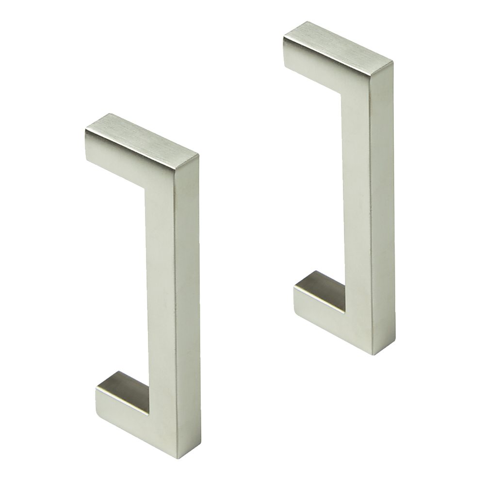 V63-835851-26533-00 Brushed Nickel Stainless Steel Kitchen Cabinet Square Drawer Pull Door Handles 15-Pack - Image 1