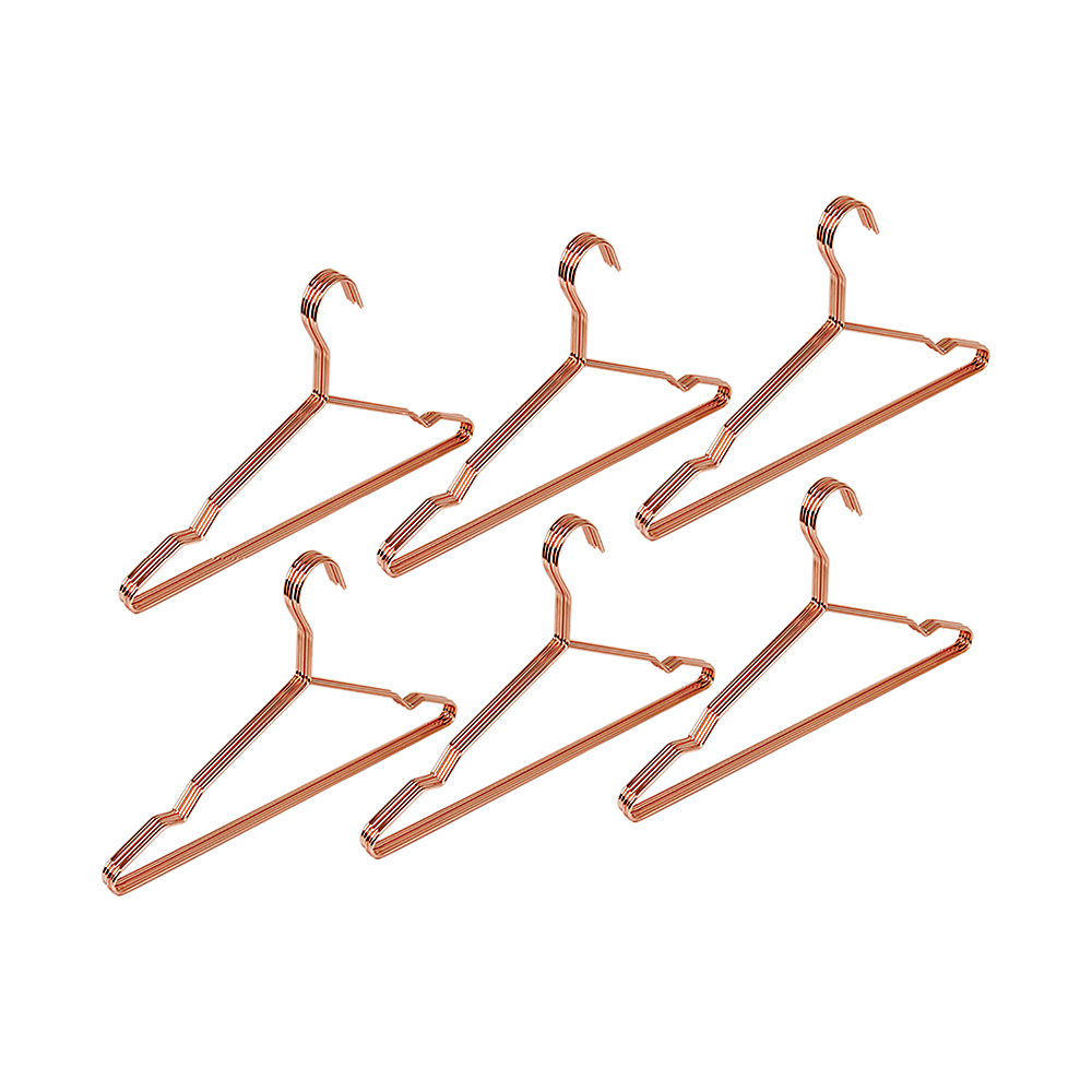 V63-836121_6262592ec8e0d.1000x1000_1 Adult 16.5" Rose Gold Shiny Metal Wire Coat Suit Top Clothes Hangers (60pc per set) - Image 1