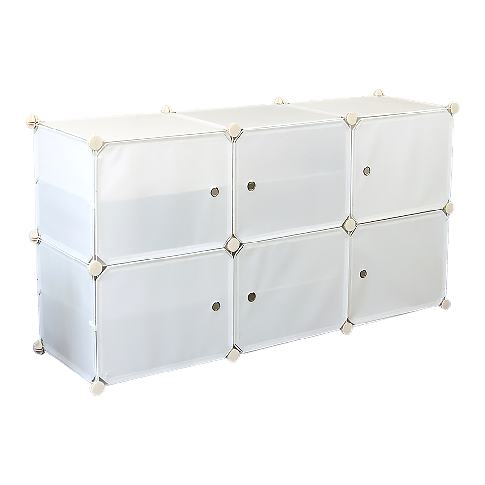 V63-836171-26603-00 White Cube DIY Shoe Cabinet Rack Storage Portable Stackable Organiser Stand - Image 1