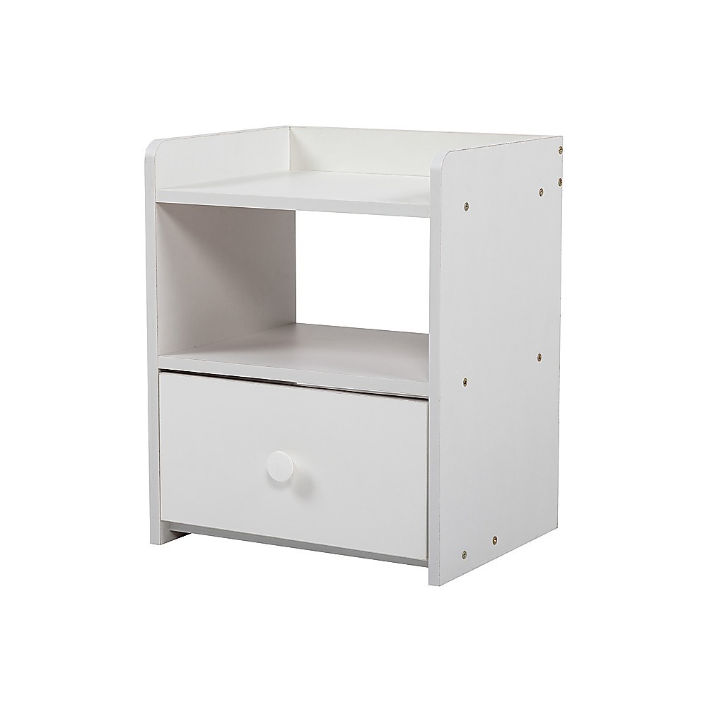 V63-837751-62e28259c2c9c.1000x1000-00 Bedside Tables Drawers Side Table Bedroom Furniture Nightstand White Unit - Image 1