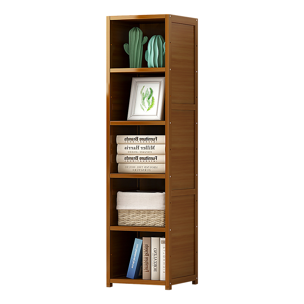 V63-838221-202504141052-00 Bamboo Shelf Bookcase Display Storage Rack Stand Livingroom Bedroom - Image 1