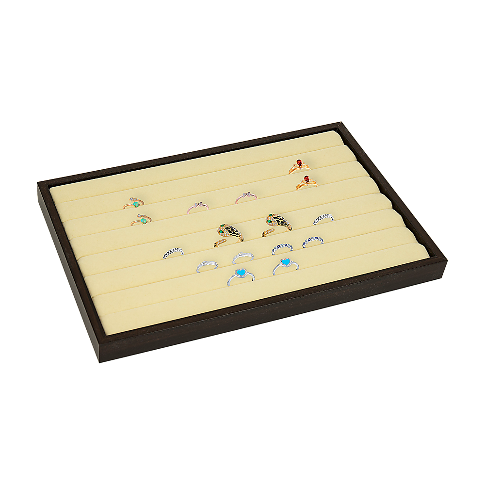 V63-838601-49489-00 7 Slot Velvet Ring Earring Tray Storage Jewellery Display Display Stackable - Image 1