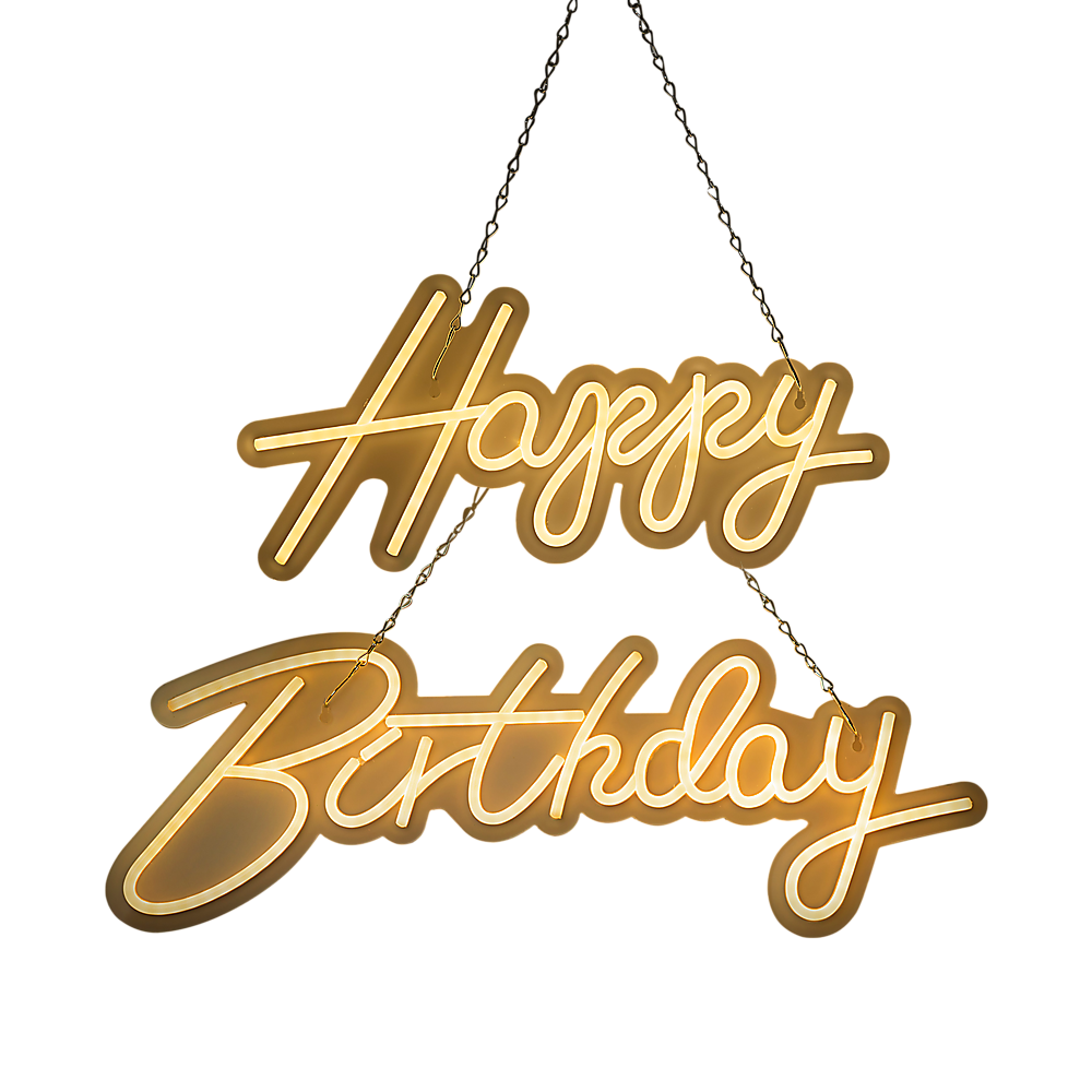 V63-838651-49496-10 Happy Birthday Neon Sign Hanging Glowing Party Decoration - Image 1