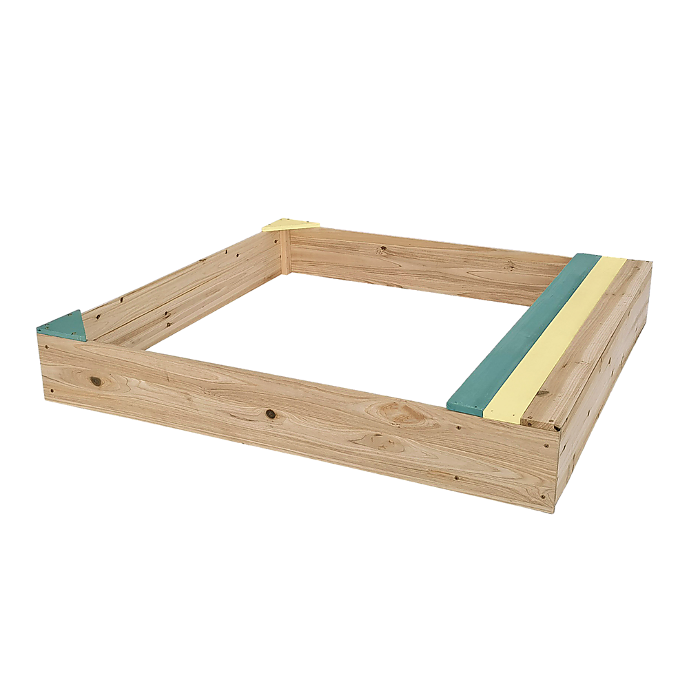 V63-840471-73619-00 Wooden Kids Backyard Sandbox Children Outdoor Play Toy Sandpit - Image 1