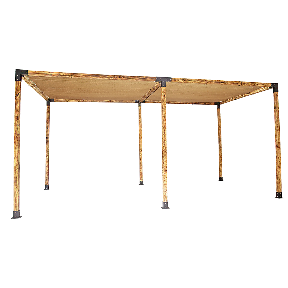 V63-848281-167390-00 Roof Pergola Gazebo Shed Matte Black Steel Brackets and Coffee Screen DIY Kits - Image 1