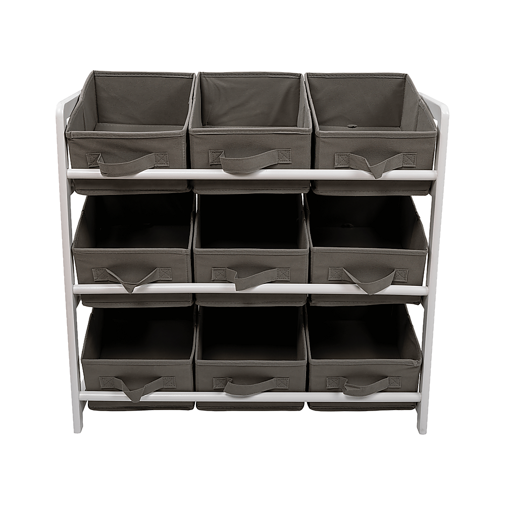 V63-849661-202211-00 Kids Toy Box Storage Unit Drawers Childrens Bedroom Shelf Baby Nursery Furniture Grey - Image 1
