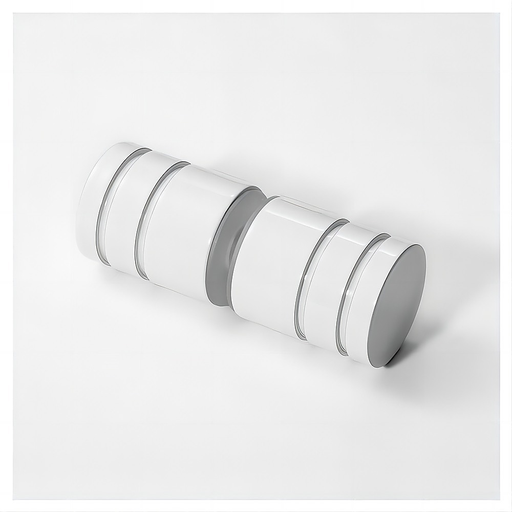 V63-930471-201195-02 Brass Shower Door Round Knob Handle in White - Image 1