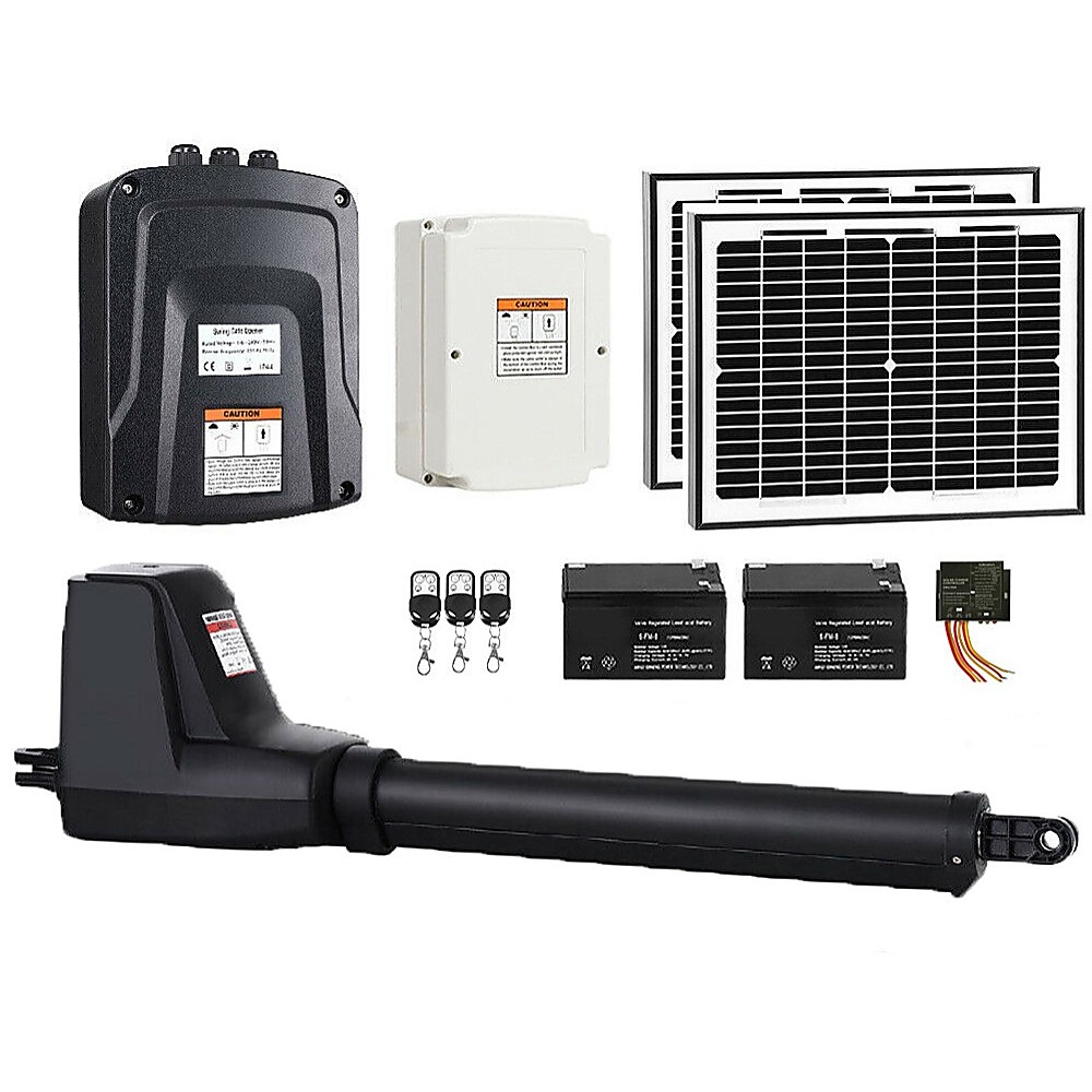 V63-952121-212693-00 400KG Single Swing Auto Motor Remote Gate Opener With 20W Mono Backup Solar - Image 1