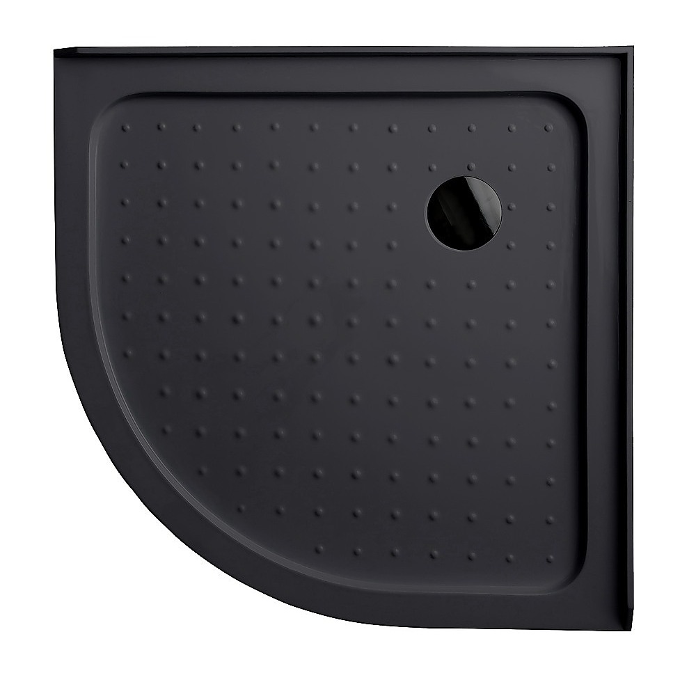 V63-952271-202503111059-00 90x90cm Rounded Curved Shower Base in Black - Image 1