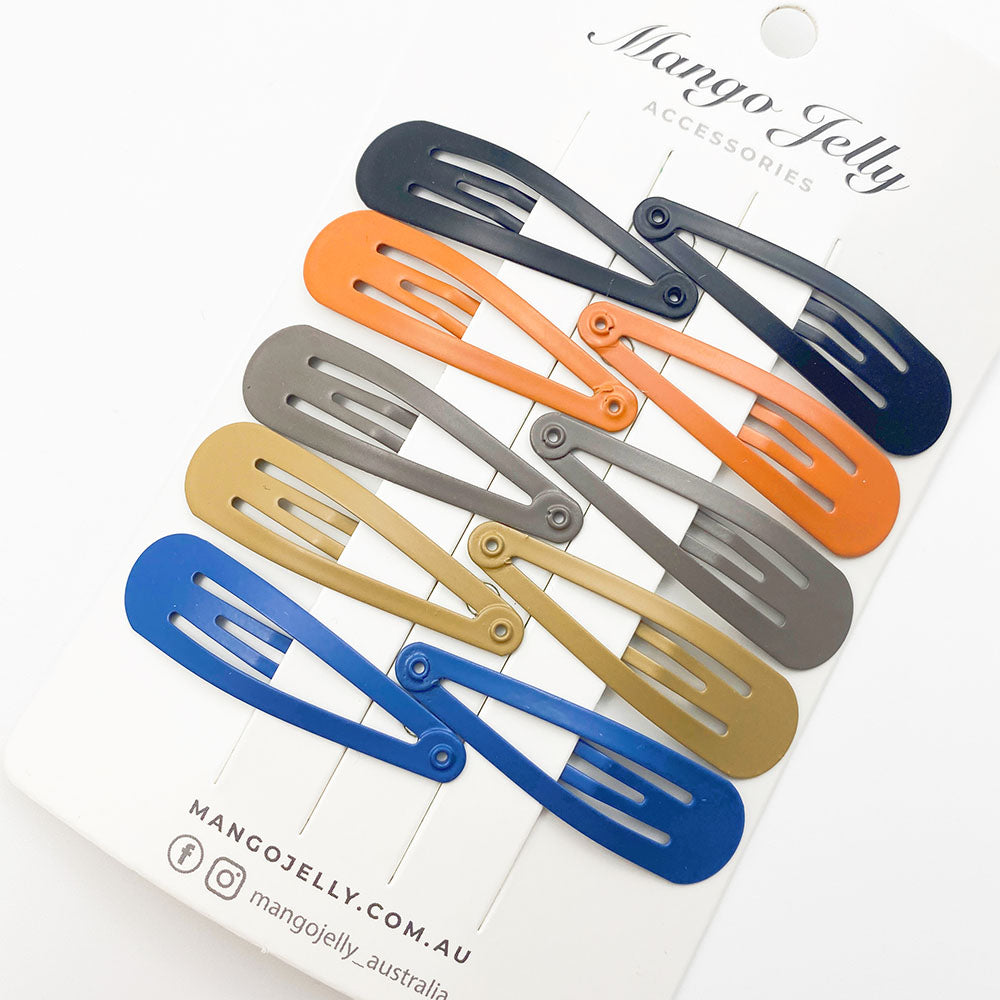 V659-HC-5CM-10P-BASIC-EVERYDAY-1-M-160880-00 MANGO JELLY Everyday Snap Hair Clips (5cm) - EVERYDAY - One Pack - Image 1