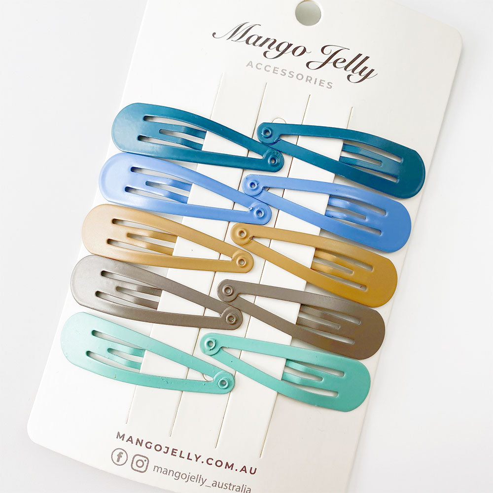 V659-HC-5CM-10P-BASIC-NATURAL-1-M-160856-00 MANGO JELLY Everyday Snap Hair Clips (5cm) - Natural - One Pack - Image 1