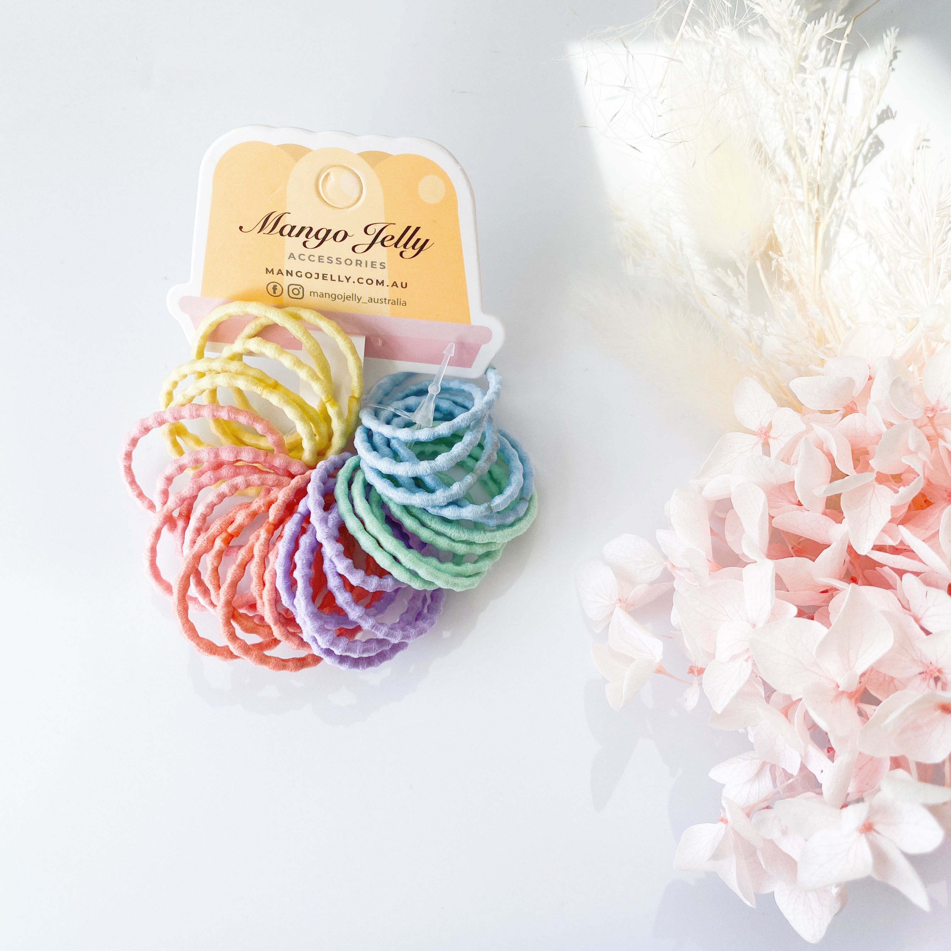 V659-HT-3CM-30P-BUBBLY-CANDY-6-L-161011-00 MANGO JELLY Kids Hair Ties (3cm) - Bubbly Candy - Six Pack - Image 1