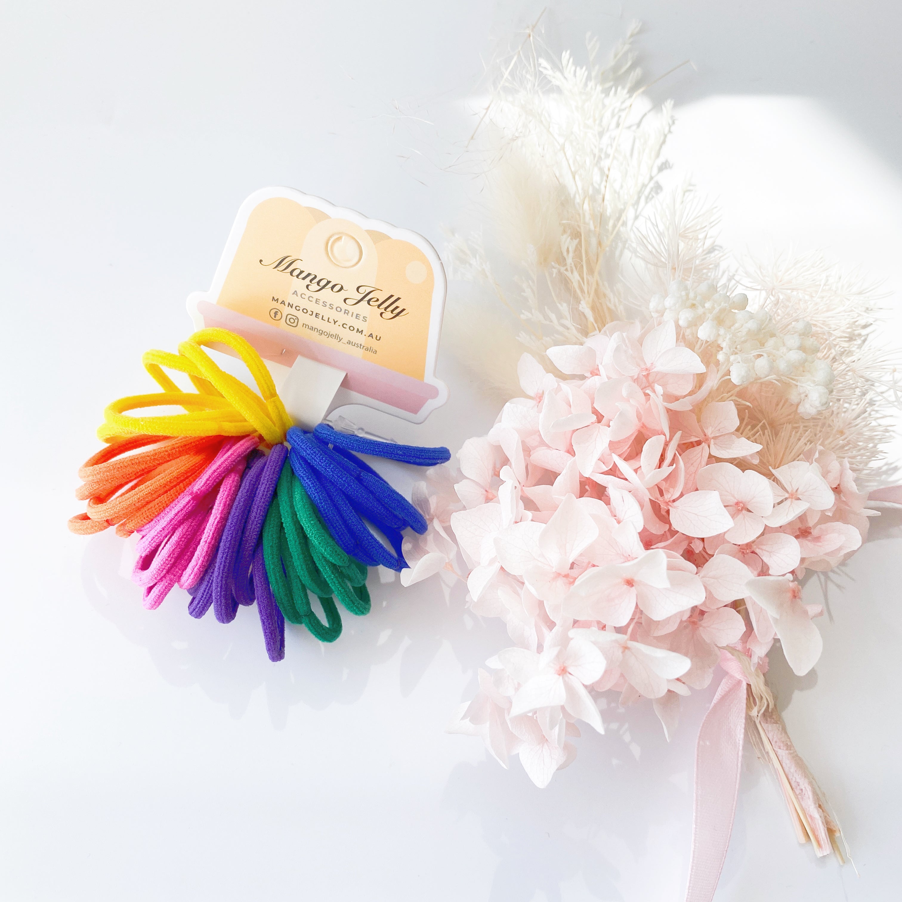 V659-HT-3CM-30P-RING-RETRO-6-L-160963-00 MANGO JELLY Kids Hair Ties (3cm) - Ring Retro - Six Pack - Image 1