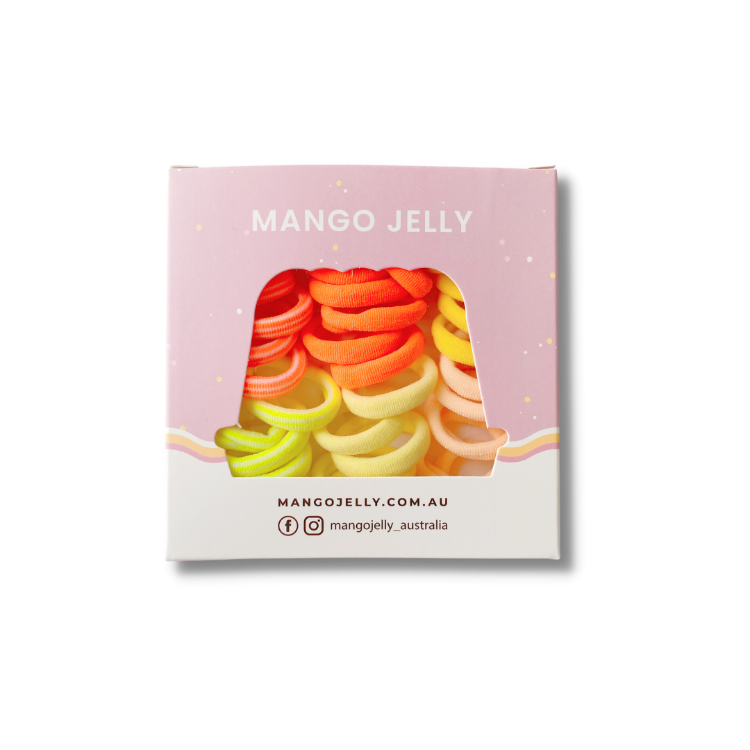 V659-METALFREE-3CM-36P-CITRUS-6-P-160745-00 MANGO JELLY Metal Free Hair Ties (3cm) - CITRUS 36P - Six Pack - Image 1