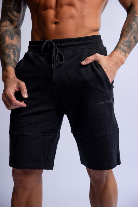 V697-SLIM-FIT-TERRY-SHORTS-BLACK-SMALL-218112-00 HARD HITTERS SLIM FIT TERRY SHORTS BLACK SMALL - Image 1
