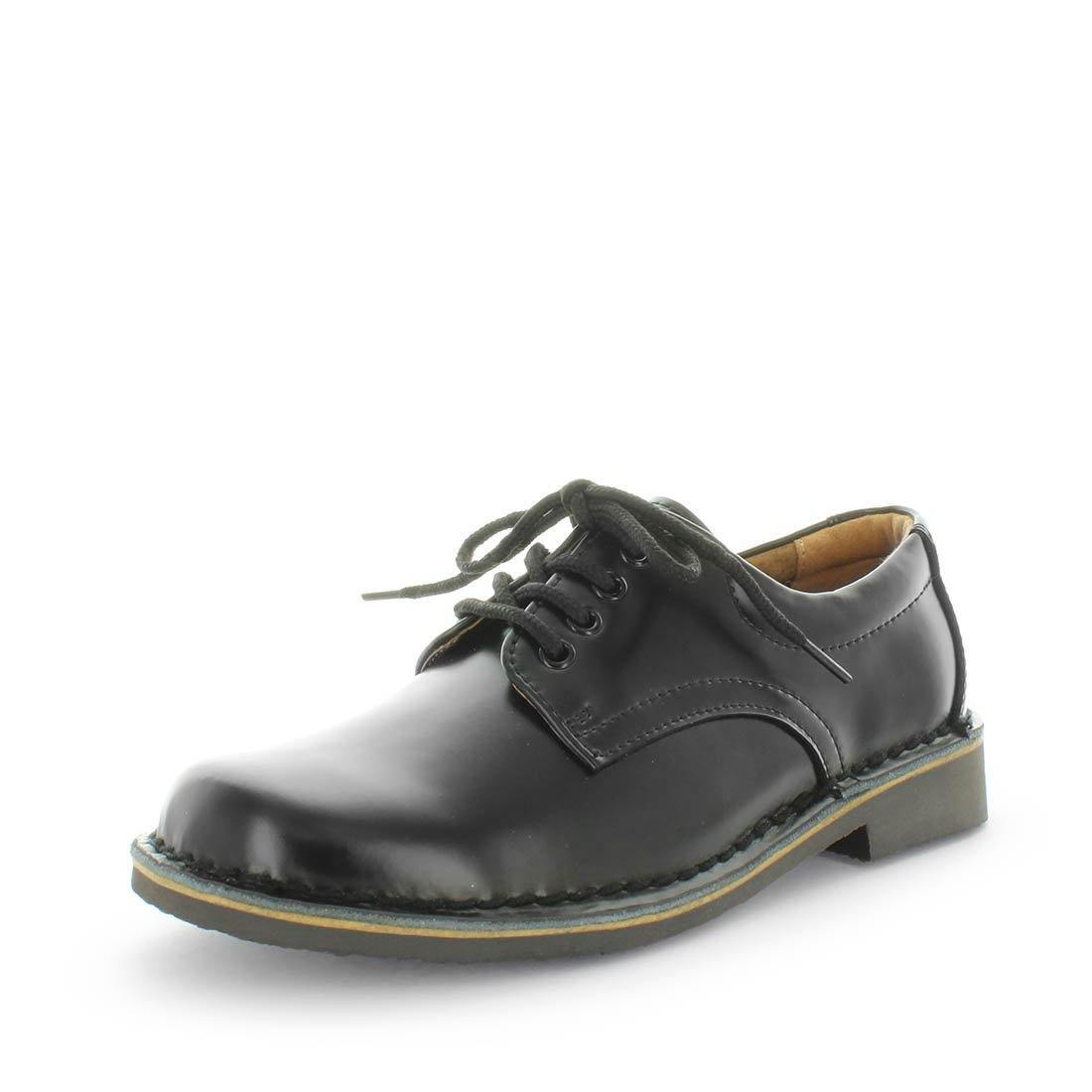 V717-9333333152483-192193-00 WILDE SCHOOL Girl's JEZRA-Jnr School Black Off Shine Shoe 11US - Image 1