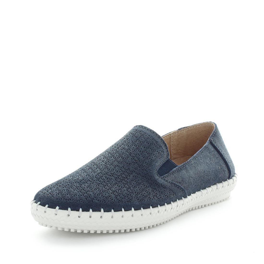 V717-JBCOBLE-NAVYEMBOSSED-40-188806-00 JUST BEE Women's COBLE Loafers / Slip ons Navy Embossed 40EU - Image 1