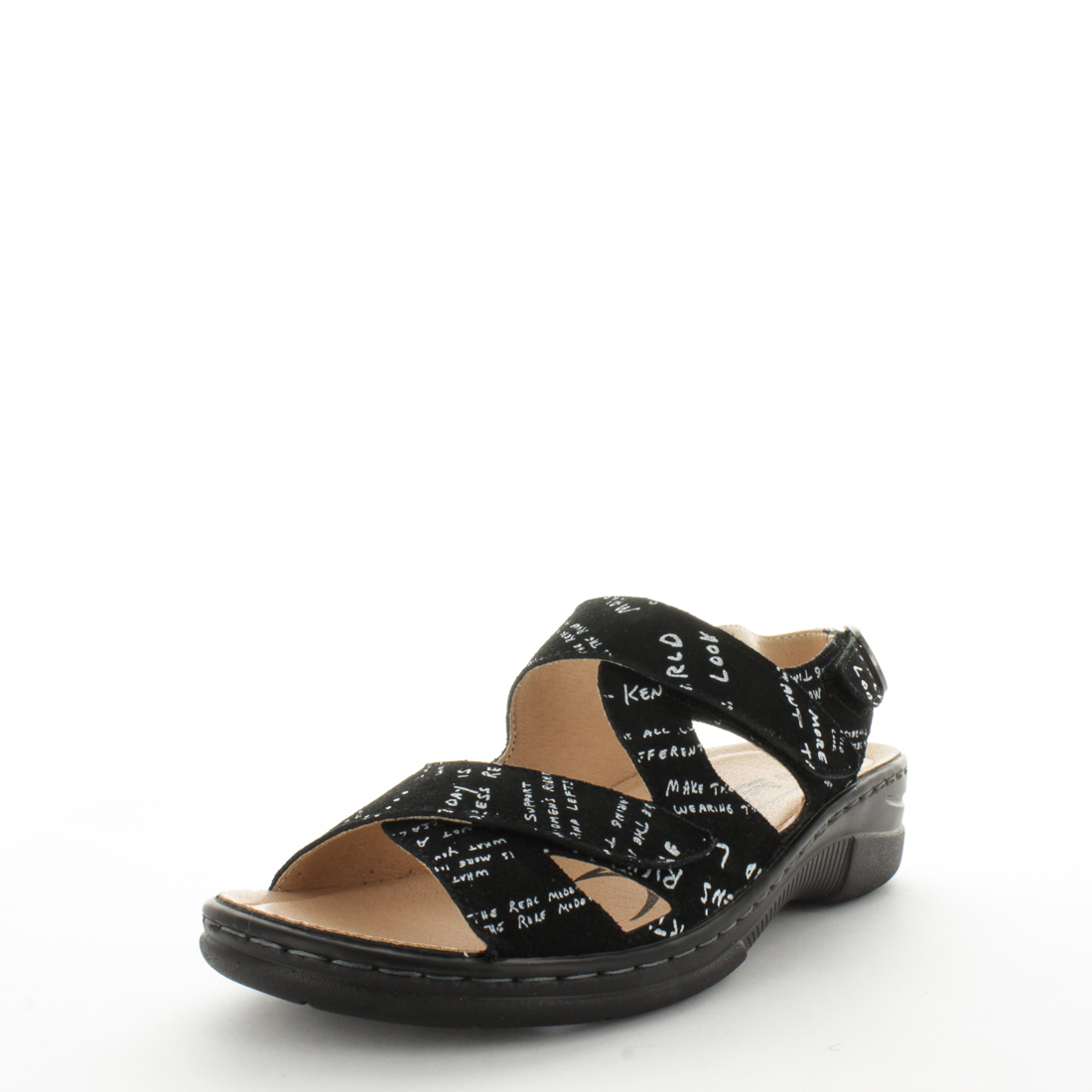 V717-JBCOMICAL-BLACKPRINT-39-188846-00 JUST BEE Women's COMICAL Sandals Black Print 39EU - Image 1