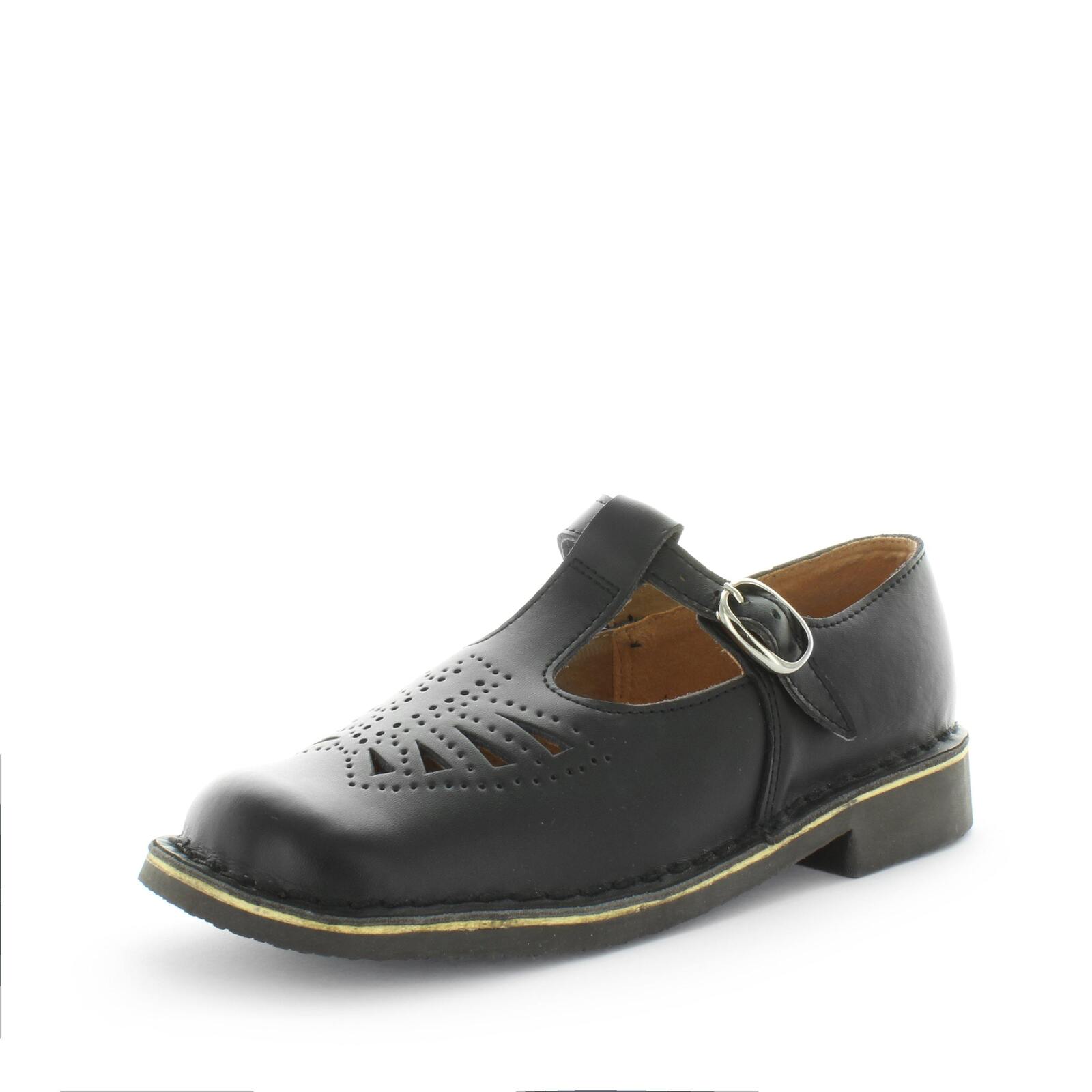 V717-WJENNYYVEL-BLKSMT-1-193364-00 WILDE SCHOOL Girl's JENNYVELJnr School Black Smooth Shoe 1US - Image 1