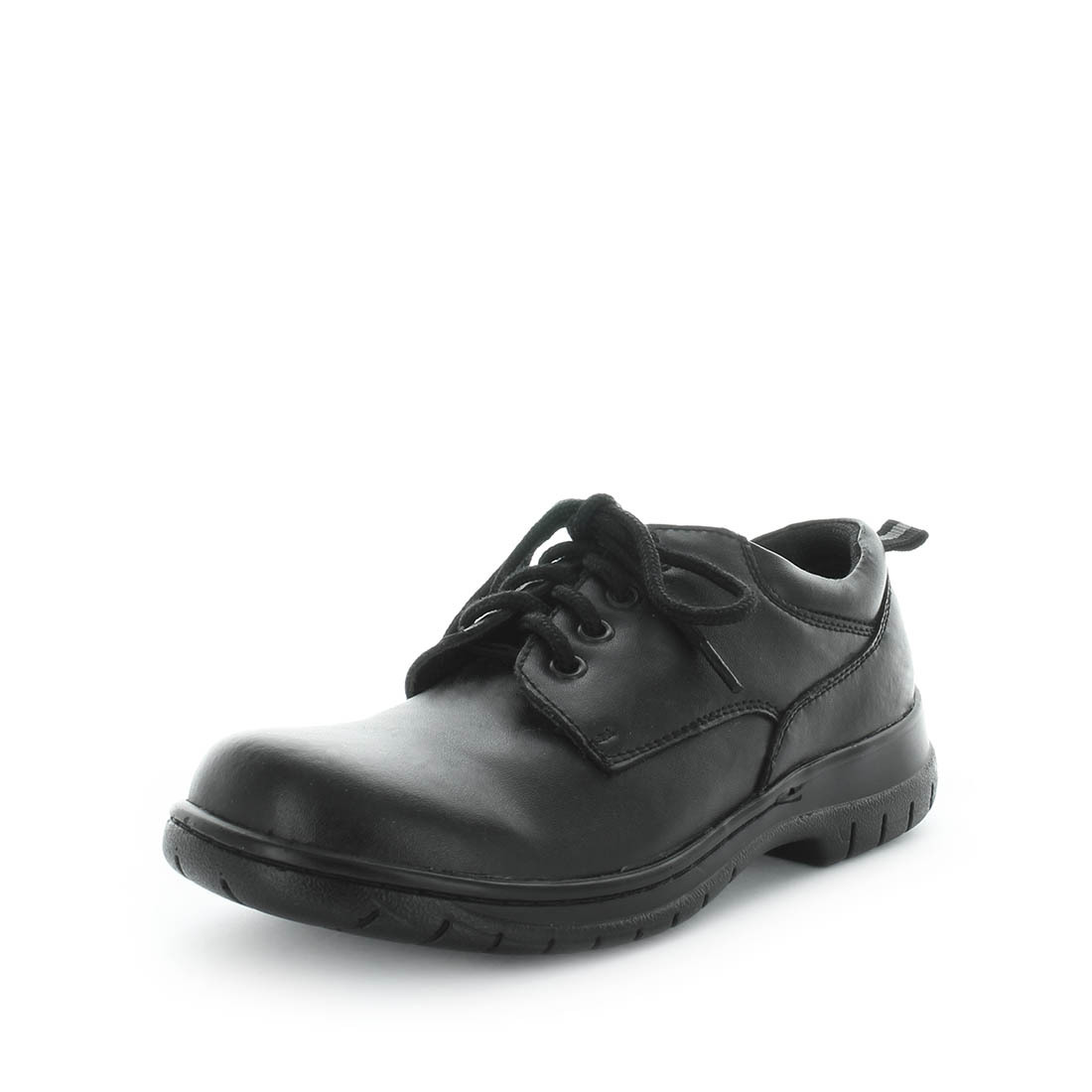 V717-WJUSTICE-BLACKSMOOTH-4-193917-00 WILDE SCHOOL Girl's JUSTICE School Black Smooth Shoe 4US - Image 1