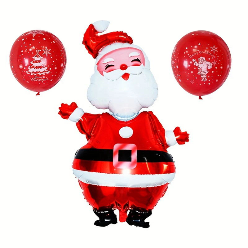 V728-1005006277409565-D-195125-00 Large Santa Claus Aluminum Foil Balloon - Image 1