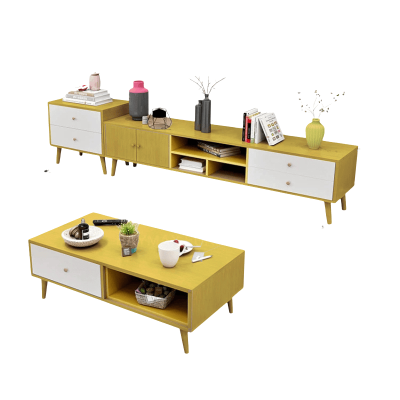 V728-CN730862-202506192011-00 NNECN Modern TV Stand Side table & Coffee Table package for Living Room - Image 1