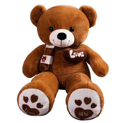 V728-NNETEDB-187668-00 NNECN Huge 100cm Brown Giant Teddy Bear Toys Stuffed Animals Soft Plush Cotton Scarf Bear Hold Pillow Doll - Image 1