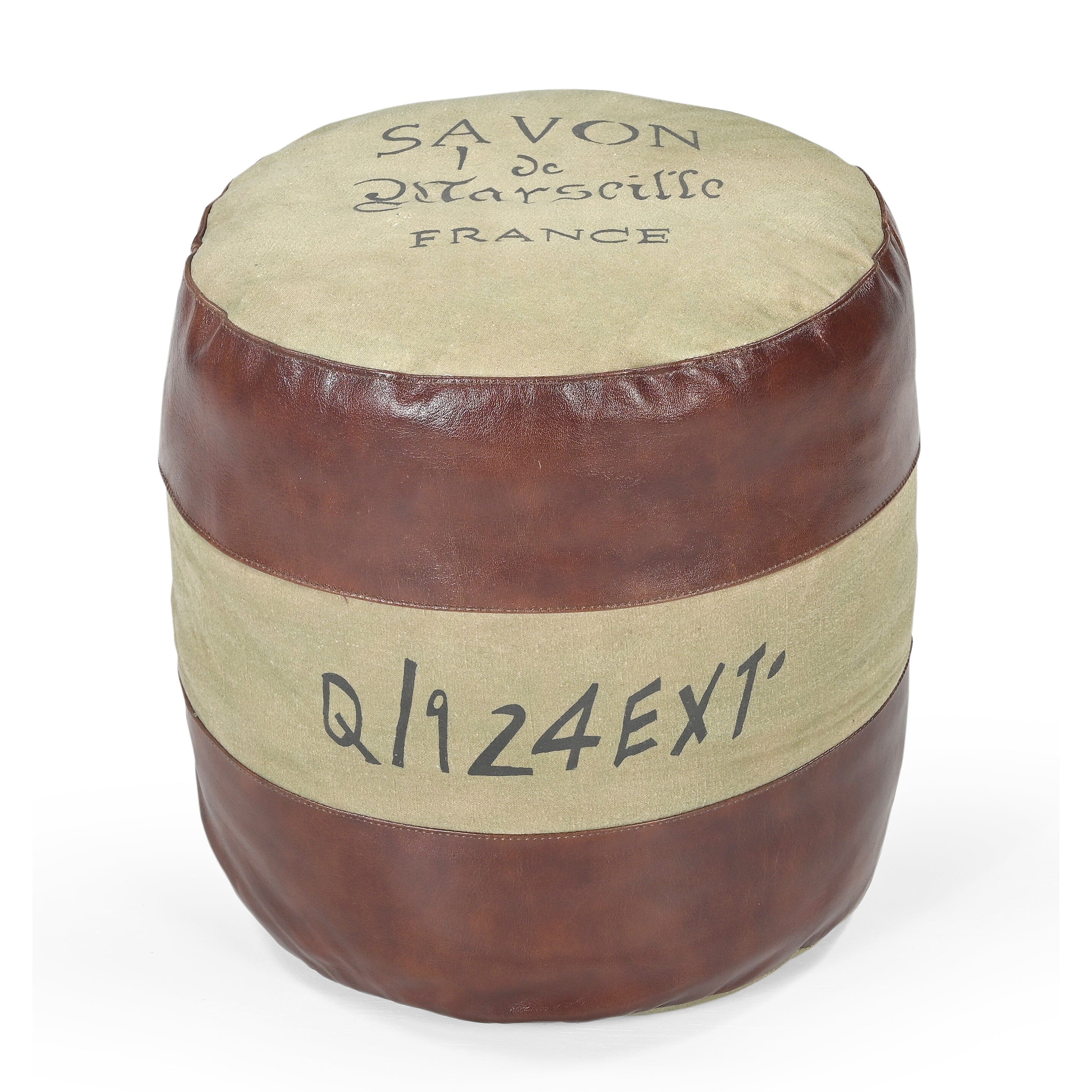 V742-M1781-209743-00 SAVON FRANCE ROUND HAND MADE OTTOMAN - Image 1