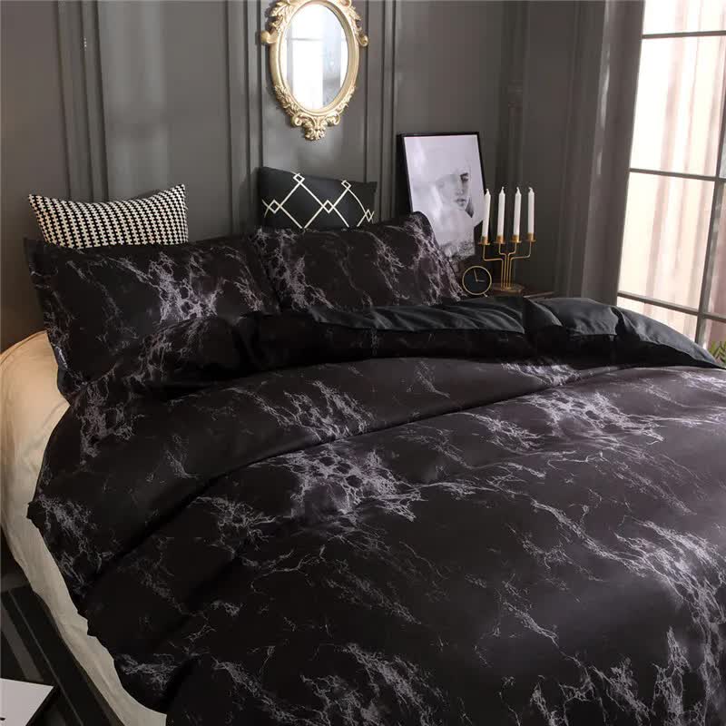 V745-AQ081836SK3-212748-00 Bold Geometric Print Duvet Cover Set - Eco-Friendly Material-Super King - Image 1