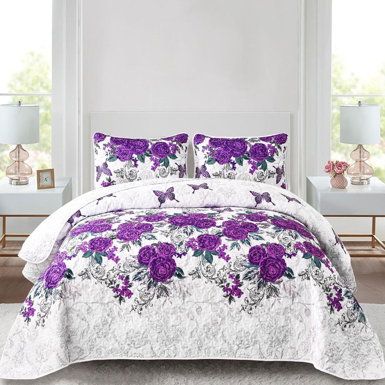 V745-MAC080356Q13U-190892-00 Eclectic Quilted coverlet and pillowcovers set: Add Unique Flair - Queen size - Image 1