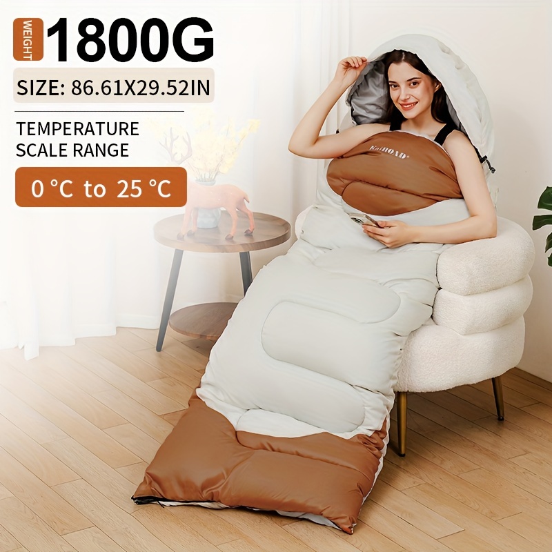 V888-ELOSUNG10042-203106-00 Extra Wide Mummy Sleeping Bag - 3 Season Warm & Cold Weather, Waterproof, Lightweight (with Compression Sack) - Image 1