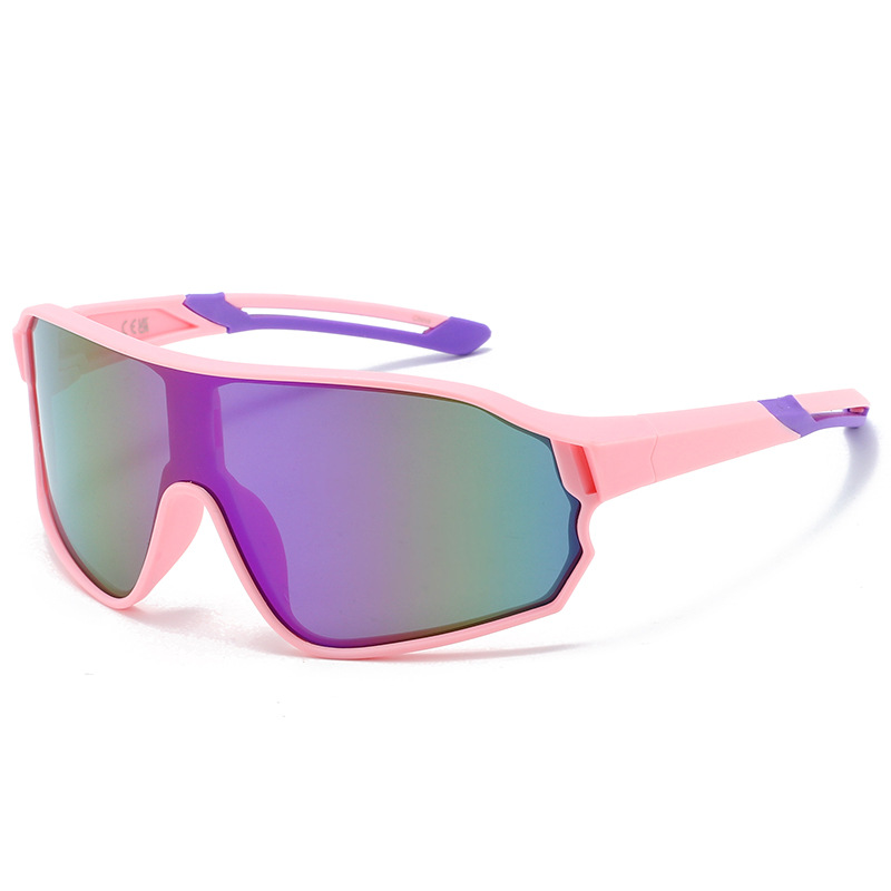 V888-ELOSUNG10575-205543-00 Fashionable Sports Sunglasses with Colorful Mirror Lenses - UV400 Protection for Cycling & Outdoor Activities Pink - Image 1