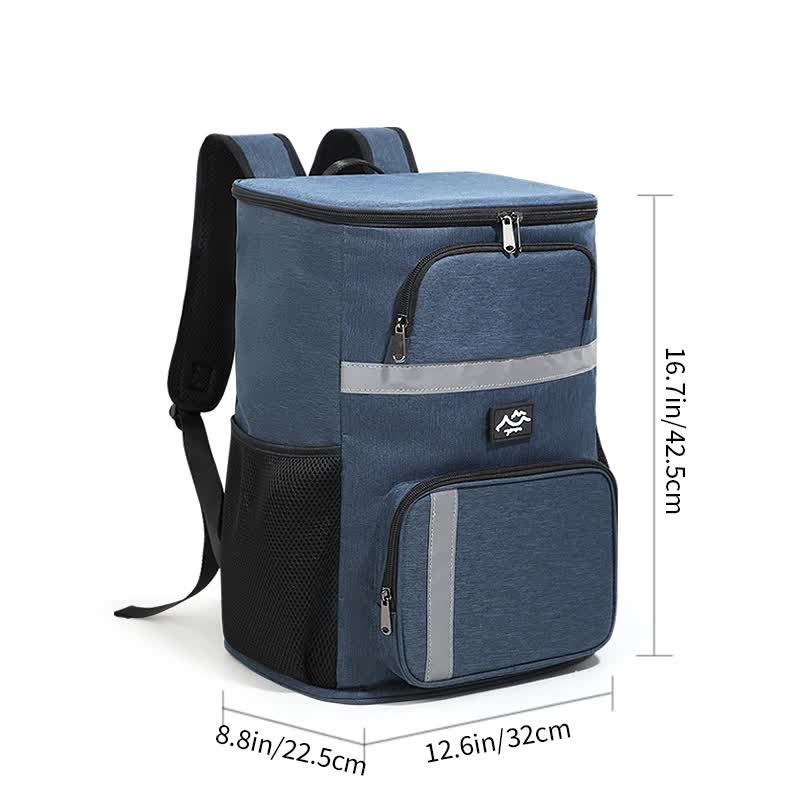 V888-ELOSUNG10796-205949-00 Insulated Cooler Backpack - Portable Outdoor Picnic and Beverage Bag with Bottle Opener (Navy blue) - Image 1