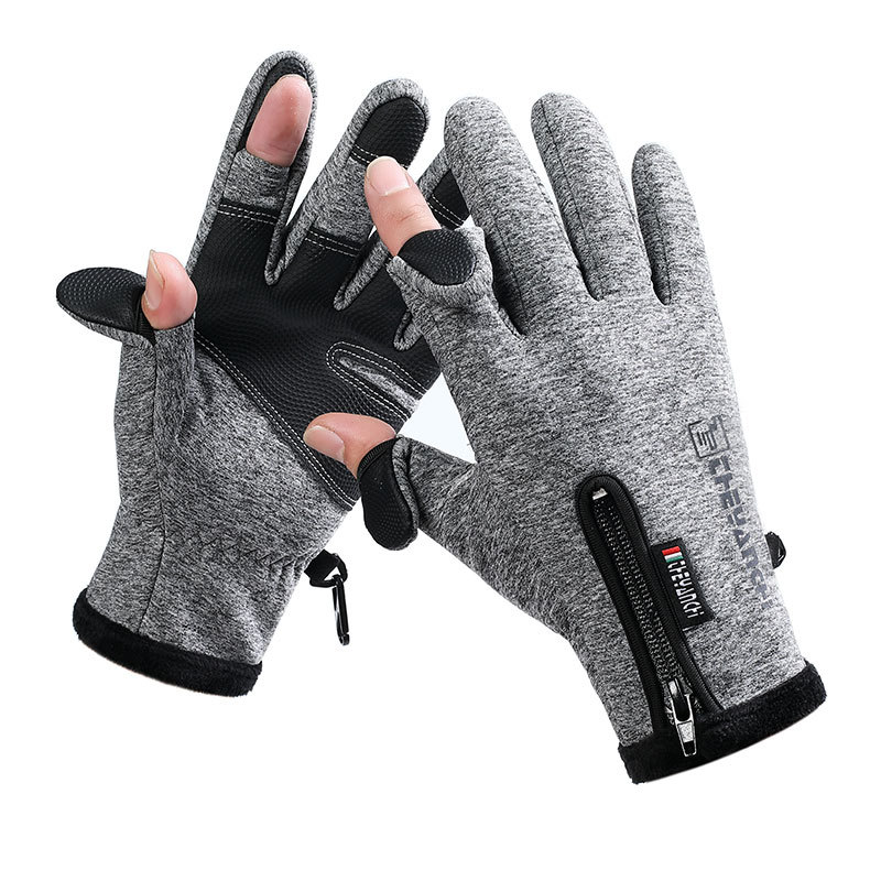 V888-ELOSUNG11057-206437-00 Convertible Fingerless Winter Gloves | Waterproof, Windproof Thermal Gloves with Touchscreen Compatibility Q808 M size Grey - Image 1